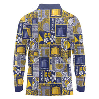 Tokelau Manuia te Kilihimahi Long Sleeve Polo Shirt Pacific Patchwork Xmas Vibes - Polynesian Pride