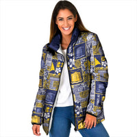 Tokelau Manuia te Kilihimahi Padded Jacket Pacific Patchwork Xmas Vibes - Polynesian Pride