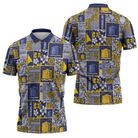 Tokelau Manuia te Kilihimahi Zipper Polo Shirt Pacific Patchwork Xmas Vibes - Polynesian Pride