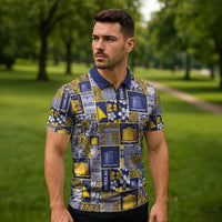 Tokelau Manuia te Kilihimahi Zipper Polo Shirt Pacific Patchwork Xmas Vibes - Polynesian Pride