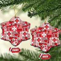 Wallis Et Futuna Kilisimasi Fiefia Ceramic Ornament Pacific Patchwork Xmas Vibes - Polynesian Pride