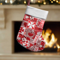Wallis Et Futuna Kilisimasi Fiefia Christmas Stocking Pacific Patchwork Xmas Vibes - Polynesian Pride