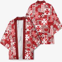 Wallis Et Futuna Kilisimasi Fiefia Kimono Pacific Patchwork Xmas Vibes - Polynesian Pride