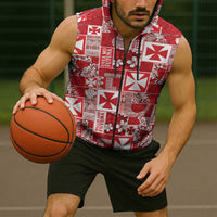 Wallis Et Futuna Kilisimasi Fiefia Sleeveless Zip Hoodie Pacific Patchwork Xmas Vibes LT9 - Polynesian Pride