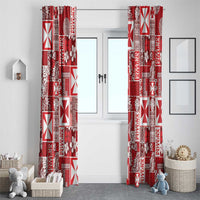Wallis Et Futuna Kilisimasi Fiefia Window Curtain Pacific Patchwork Xmas Vibes - Polynesian Pride