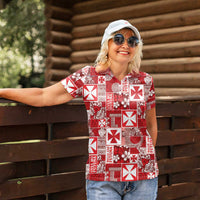 Wallis Et Futuna Kilisimasi Fiefia Women Polo Shirt Pacific Patchwork Xmas Vibes LT9 - Polynesian Pride