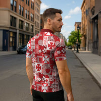 Wallis Et Futuna Kilisimasi Fiefia Zipper Polo Shirt Pacific Patchwork Xmas Vibes LT9 - Polynesian Pride