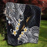 Polynesian Tribal Tattoo Quilt Plumeria Black Gold Marble Pattern LT9 - Polynesian Pride