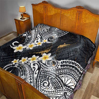 Polynesian Tribal Tattoo Quilt Plumeria Black Gold Marble Pattern LT9 - Polynesian Pride