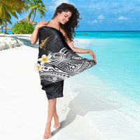 Polynesian Tribal Tattoo Sarong Plumeria Black Gold Marble Pattern