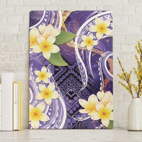 Polynesian Tribal Tattoo Canvas Wall Art Plumeria Purple Marble Pattern