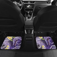 Polynesian Tribal Tattoo Car Mats Plumeria Purple Marble Pattern