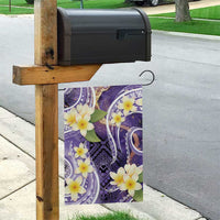 Polynesian Tribal Tattoo Garden Flag Plumeria Purple Marble Pattern