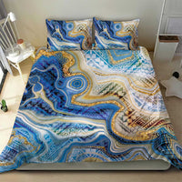 Polynesian Tribal Tattoo Bedding Set Swirling Ocean Marble Pattern