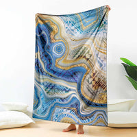 Polynesian Tribal Tattoo Blanket Swirling Ocean Marble Pattern