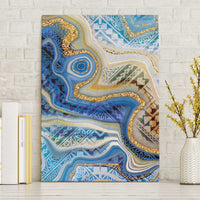 Polynesian Tribal Tattoo Canvas Wall Art Swirling Ocean Marble Pattern