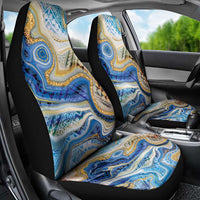 Polynesian Tribal Tattoo Car Seat Cover Swirling Ocean Marble Pattern