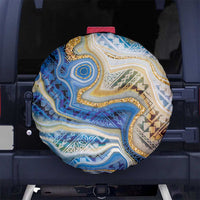 Polynesian Tribal Tattoo Spare Tire Cover Swirling Ocean Marble Pattern
