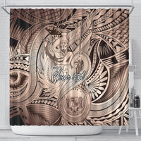 Personalised Aloha King Kamehameha Spirits Shower Curtain Beige Special