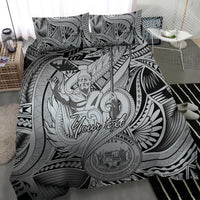 Personalised Aloha King Kamehameha Spirits Bedding Set Grey Special