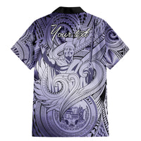 Personalised Aloha King Kamehameha Spirits Family Matching Mermaid Dress and Hawaiian Shirt Violet Special LT9 - Polynesian Pride