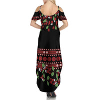 Fiji Masi Bula Tagimoucia Flowers Family Matching Summer Maxi Dress and Hawaiian Shirt
