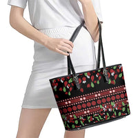 Fiji Masi Bula Tagimoucia Flowers Leather Tote Bag