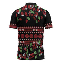 Fiji Masi Bula Tagimoucia Flowers Zipper Polo Shirt - Polynesian Pride