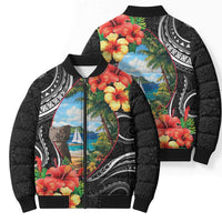 Hafa Adai Guam Bomber Puffer Jacket Guahan Seal Chamorro Stones Tribal LT9 - Polynesian Pride