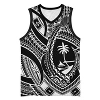 Hafa Adai Guam Inspired Tattoo Basketball Jersey LT9 Unisex Black - Polynesian Pride