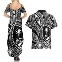Hafa Adai Guam Inspired Tattoo Couples Matching Summer Maxi Dress and Hawaiian Shirt