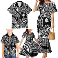 Hafa Adai Guam Inspired Tattoo Family Matching Mermaid Dress and Hawaiian Shirt