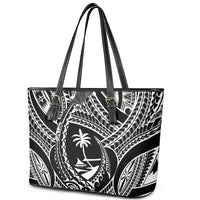 Hafa Adai Guam Inspired Tattoo Leather Tote Bag