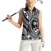 Hafa Adai Guam Inspired Tattoo Women Sleeveless Polo Shirt