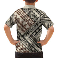 Niho Taniwha Kowhaiwhai Family Matching Long Sleeve Bodycon Dress and Hawaiian Shirt