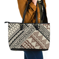 Niho Taniwha Kowhaiwhai Leather Tote Bag LT9 - Polynesian Pride