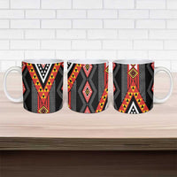 Niho Taniwha Taniko Motif Ceramic Mug - Polynesian Pride
