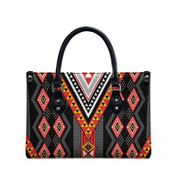 Niho Taniwha Taniko Motif Leather Bag - Polynesian Pride