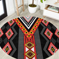 Niho Taniwha Taniko Motif Round Carpet