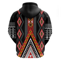 Niho Taniwha Taniko Motif Zip Hoodie