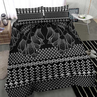 Black Taniko Kowhaiwhai Tukutuku Motif Bedding Set