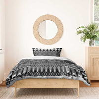 Black Taniko Kowhaiwhai Tukutuku Motif Bedding Set