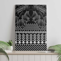 Black Taniko Kowhaiwhai Tukutuku Motif Canvas Wall Art