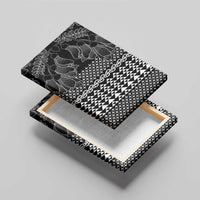 Black Taniko Kowhaiwhai Tukutuku Motif Canvas Wall Art