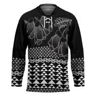 Black Taniko Kowhaiwhai Tukutuku Motif Hockey Jersey - Polynesian Pride