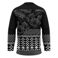 Black Taniko Kowhaiwhai Tukutuku Motif Hockey Jersey - Polynesian Pride