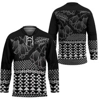 Black Taniko Kowhaiwhai Tukutuku Motif Hockey Jersey - Polynesian Pride