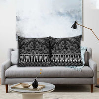 Black Taniko Kowhaiwhai Tukutuku Motif Pillow Cover - Polynesian Pride