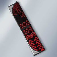 Red Taniko Kowhaiwhai Tukutuku Motif Auto Sun Shade - Polynesian Pride