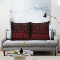 Red Taniko Kowhaiwhai Tukutuku Motif Pillow Cover - Polynesian Pride